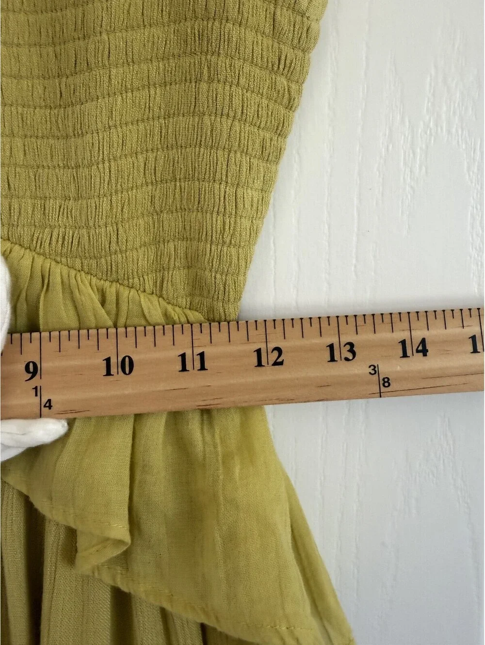 Free-est (Free People) Chartreuse Ruffle Smocked High-Low Maxi Dress | Size XS